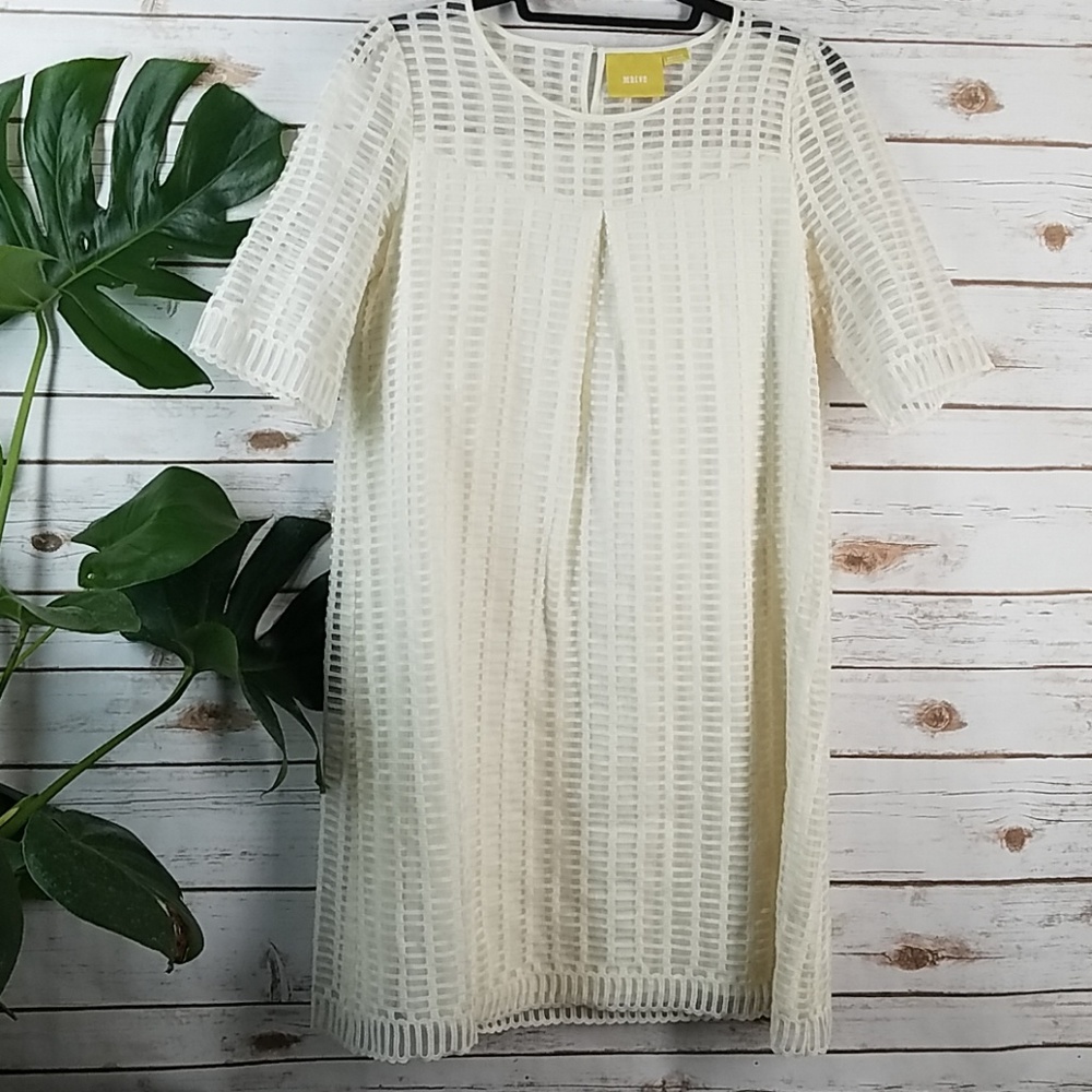 Maeve Anthropologie Ivory layered dress